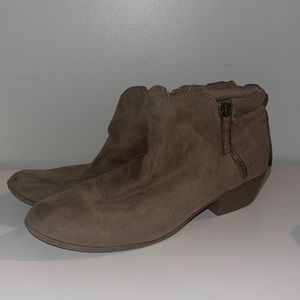 brown suede booties